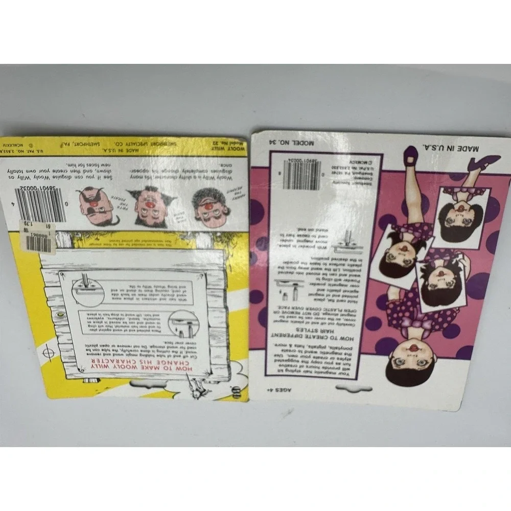 2 Wooly Willy Magnetic Wand Game and Hair-Do Harriet Only One Pen.